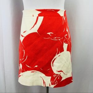 J Crew Coral print Mini Skirt Sz 10